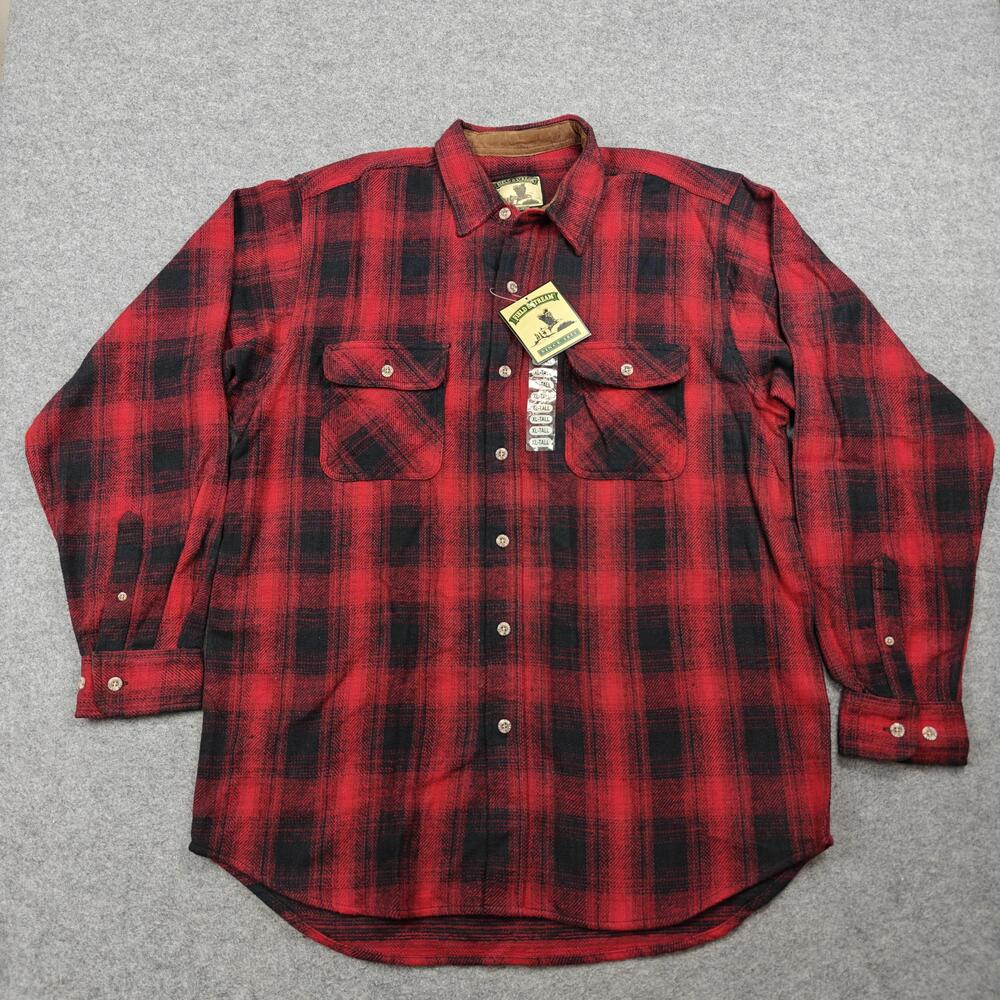 Field & Stream Shirt Mens XLT Red Cotton Flannel Long Sleeve Button-Up Plaid